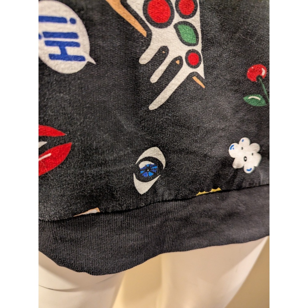 Divided‎ H&M Sweatshirt Top Size M Long Sleeve Crew Neck Cotton Pizza Ice Cream - Picture 6 of 10